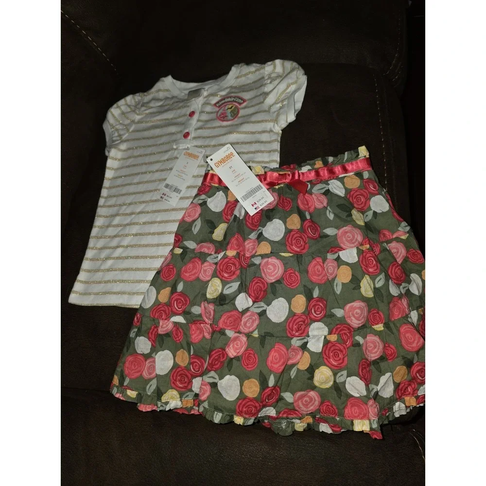 Gymboree friendship camp top size 3 unicorn garden skirt size 3t nwt